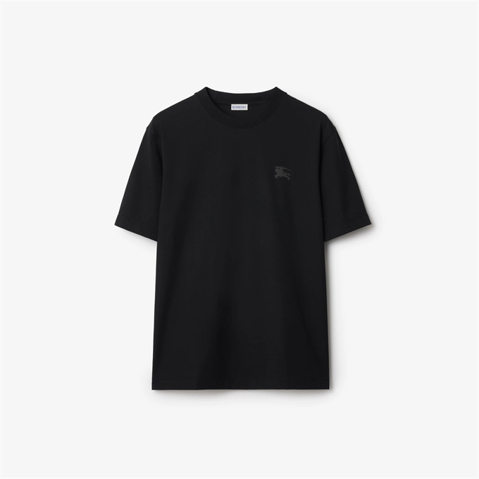 burberry front embroidered back printed ekd cotton t-shirt